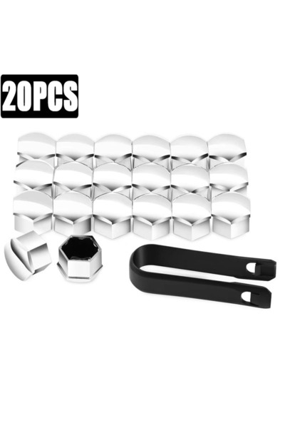 Choice11 17MM silvery-20pcs 20/40/80PCS 21/19/17mm Car Wheel Nut Caps Protect...