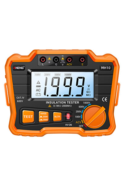 Choice جهاز قياس مقاومة العزل الرقمي ANENG MH10 من أورانج، يعمل بجهد 100 فولت...