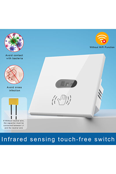 Choice1 110-240V EU standard 101KQL-WHITE Infrared Sensor Pure Wave Hand Swit...