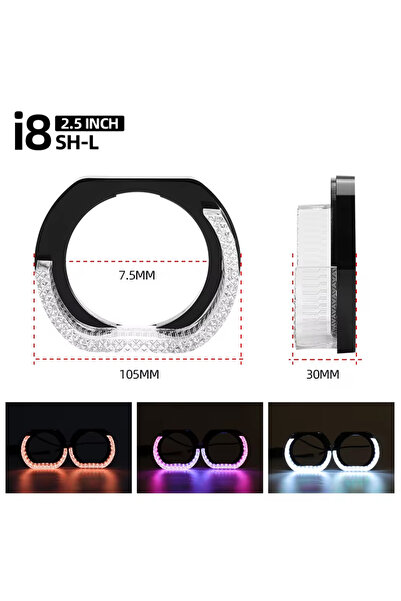 Choice3 تطبيق 2 في 1 i8-L-2.5 بوصة، قطعتان من حلقات هالو عيون الملاك خماسية ا...