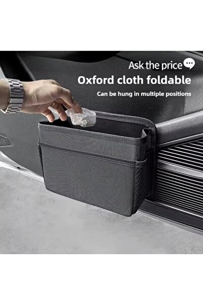 Choice سلة مهملات للسيارة بسعة 1-1.5 لتر مصنوعة من قماش أكسفورد، صندوق تخزين ...