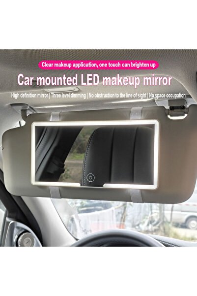 Choice1 Black shell Car Sun Visor Makeup Mirror Rearview LED Touch Screen Adj...