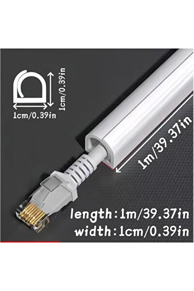 Choice1 1m WHITE 1PC 1m/39.37in TV Cable Management Cord Hider Cord Organizer...