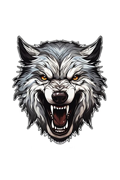 Choice ملصقات سيارة ذئب شرس TM64-PVC-13x15cm TM64#، ملصقات فينيل مقاومة للعوا...