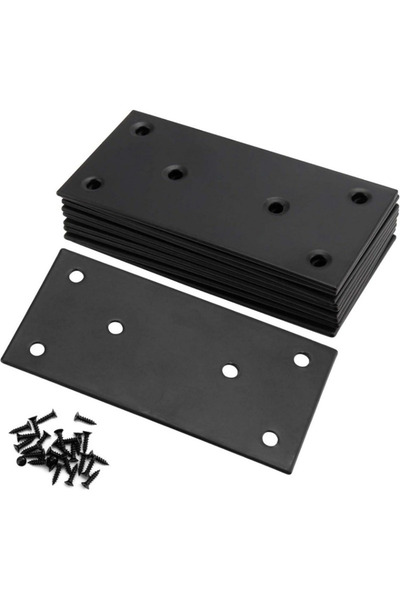 Choice 10 قطع من صفائح إصلاح الفولاذ المقاوم للصدأ الأسود، دعامات مسطحة مستقي...