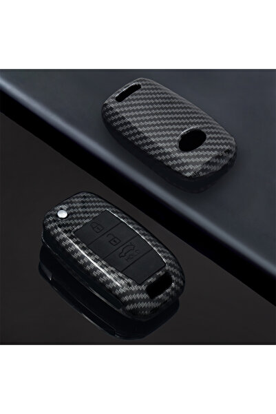 Choice 3 BTN carbon shell Carbon ABS Car Flip Key Case Cover Shell For KIA Ri...