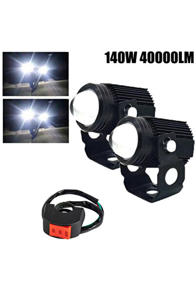 Choice3 مصباحان أماميان للدراجات النارية من نوع إيروسون أبيض اللون، بقوة 140 ...