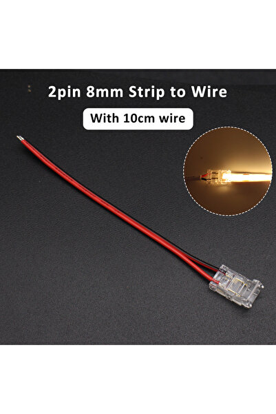 Choice4 5pcs Stip to Wire (10cm) 5pcs 10pcs 2Pin 8mm COB LED Strip Connector ...