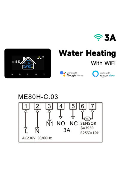 Choice1 سخان مياه يعمل بتقنية الواي فاي، منظم حرارة ذكي من تويا يعمل بتقنية ا...
