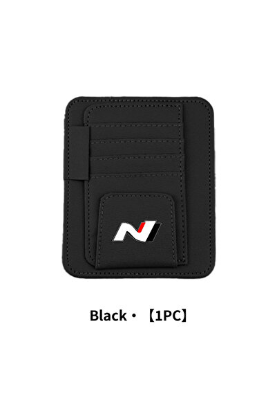 Choice3 حامل بطاقات وتخزين نظارات شمسية أسود اللون يُثبت على واقي الشمس للسيا...