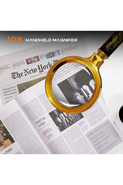 Choice1 10X 90mm 70/80/90mm 10X Magnifier with Golden Dragon Handle, Mini Pke...