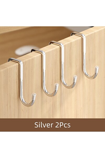 Choice Silver 2Pcs 2Pcs Stainless Steel Hook Free Punching Double S-Shape Hoo...
