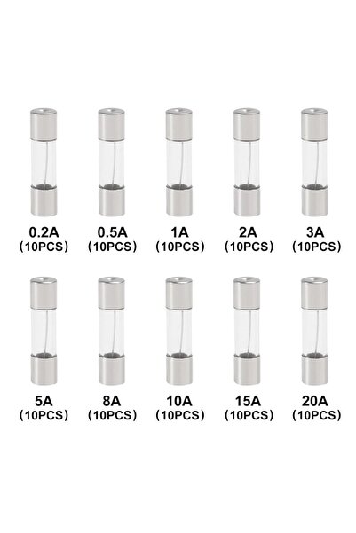 Choice مجموعة 100 قطعة من فيوزات إضاءة عيد الميلاد 125 فولت، 5 × 20 مم كحد أق...