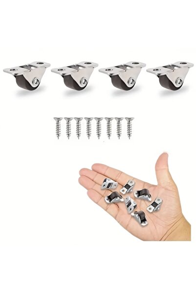 Choice 12pcs Silver 12pcs 0.5-Inch Low-Profile Foot Wheels for Appliances Fur...