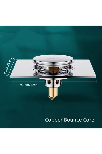 Choice مصرف أرضي سريع التصريف من النحاس ذو قلب منبثق، مزود بفلتر حوض، يعمل بض...
