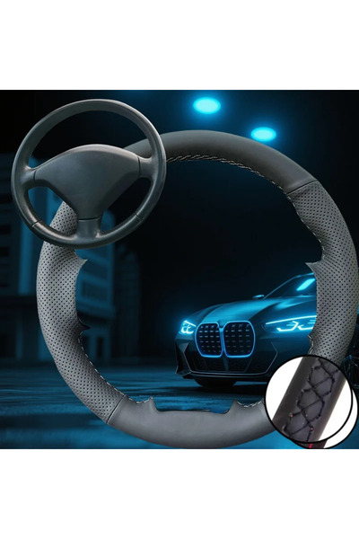 Choice5 غطاء عجلة قيادة سيارة مخصص بخيط أسود لسيارة بيجو 307 CC موديل 2004-20...