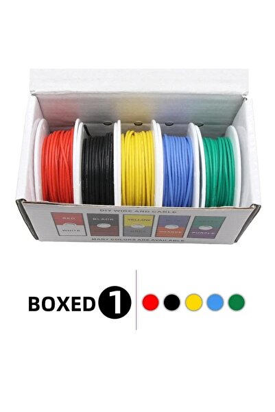 Choice21 22AWG 5x5M Boxed 1 5 Color Mixed Set Stranded Cable Tinned per Wire ...
