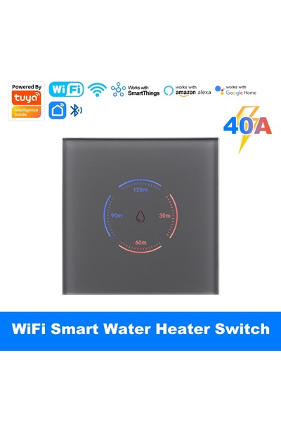 Choice1 سخان مياه مان هوت تويا واي فاي أوروبي رمادي اللون، مزود بمؤقت ومفتاح ...