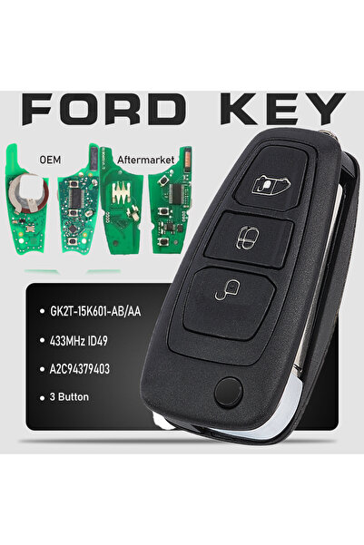 Choice مفتاح بديل KEYECU A2C94379403، مفتاح سيارة قابل للطي بثلاثة أزرار، منا...