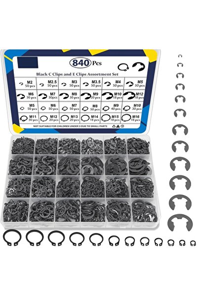 Choice مجموعة ملحقات مشبك C (M5-M16) ومشبك E (2.0 مم-12 مم) مكونة من 840 قطعة...