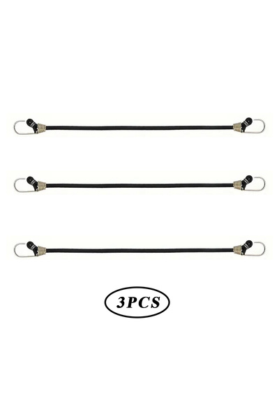 Choice1 3 قطع أو 6 قطع من الحبال المطاطية السوداء شديدة التحمل مع خطافات - عب...