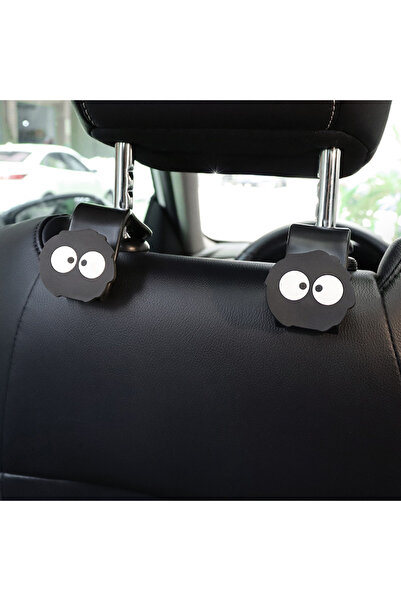 Choice خطافات ظهر مقعد السيارة على شكل كرة فحم كبيرة العينين (قطعتان) بتصميم ...