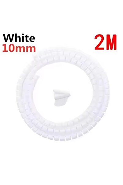 Choice 2M 10mm White 2M Long Cable Management Computer Wire Cord Sleeve Organ...
