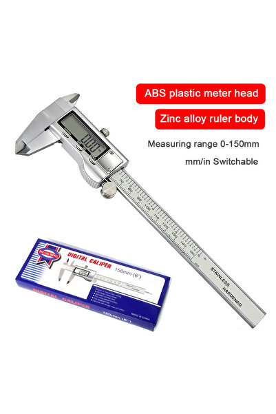 Choice1 فرجار رقمي فضي من سبائك الزنك، نطاق قياس 0-150 مم، فرجار معدني، فرجار...