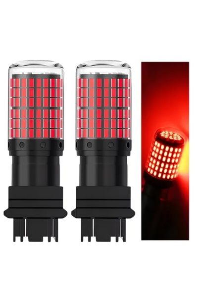 Choice1 قطعتان من مصابيح LED حمراء 3157 فائقة السطوع بـ 144 وحدة إضاءة، مصابي...