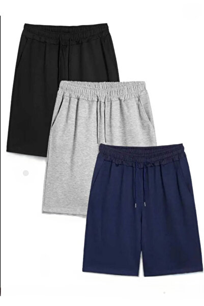 TORUK MAKTO 3-Pack Unisex Regular Comfortable Fit Combed Cotton Shorts