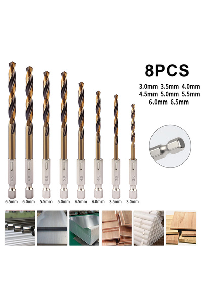Choice مجموعة رؤوس مثقاب حلزونية سداسية الساق (8 أو 10 قطع) لقطع ثقوب الخشب و...