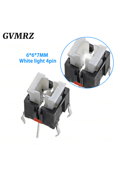 choice2 White 10PCS/lot Iight Touch Switch 6*6*7 H Tactile Switches With LED ...