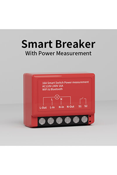 Choice Red Tuya WiFi Bluetooth Smart Breaker With Power Measurement For Smart...