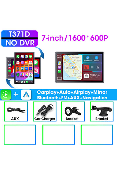 choice2 جهاز ستيريو لاسلكي للسيارة مقاس 7 بوصات - T371D، يدعم Carplay وAndroi...