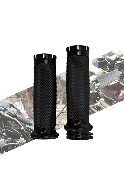 Choice مقابض يد عالمية سوداء للدراجات النارية مقاس 1 بوصة (25 مم) مصنوعة بتقن...