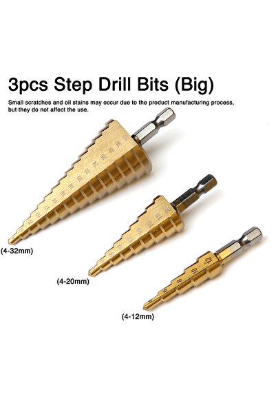 Choice مجموعة رؤوس مثقاب سداسية الشكل مكونة من 3 قطع، مطلية بالتيتانيوم، بأحج...
