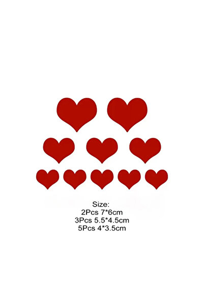 Choice مجموعة واحدة من ملصقات السيارات الحمراء اللامعة على شكل قلوب (10 قطع) ...
