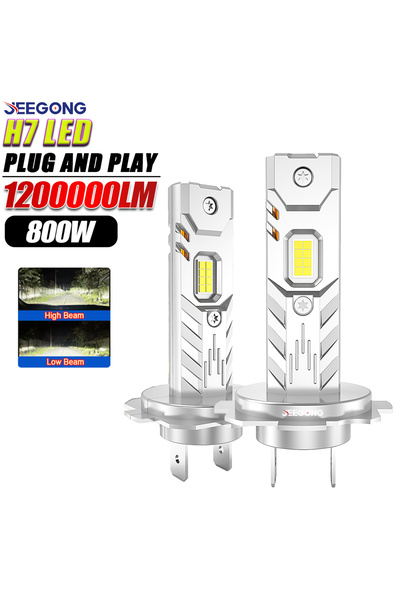 Choice H7 2PCS Plug And Play 6500K H7 LED CANBUS Bulbs Error Free 800W Super ...