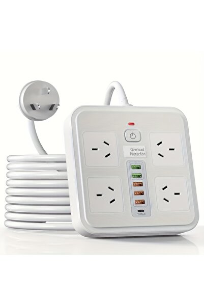 Choice3 لوحة طاقة مكتبية بيضاء 18 في 1، تعمل بجهد 100-250 فولت، مزودة بـ 4 من...