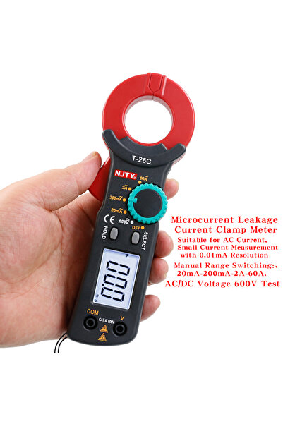 Choice مقياس التيار المتسرب T26C NJTY T26 الخاص بالكهربائيين، مقياس التيار ال...