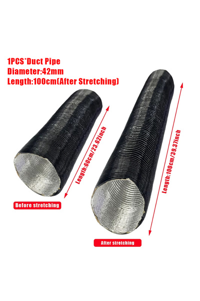 Choice LBG-42mm-100cm 42mm Diameter 60-100cm Length Air Heater Duct Pipe Tube...