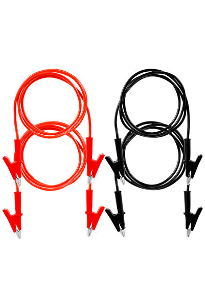 Choice أسود أحمر 4 قطع 8 قطع 1 متر مشبك تمساح قابس موزة كابل اختبار موصل سلك ...