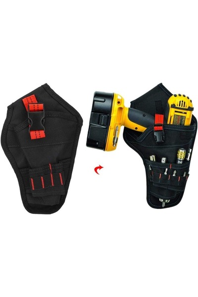 Choice black Drill Storage Bag Drill Holster Tool Belt Pouch Electric Drill W...