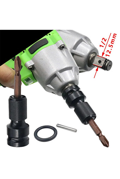 Choice محول سريع الفك من 1/2 إلى 1/4 بوصة سداسي الشكل لمفتاح الربط الصدمي وأد...