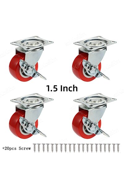 choice2 4pcs-1.5 inch 4pcs 1-2 Inch Universal Swivel with Brake Casters Heavy...