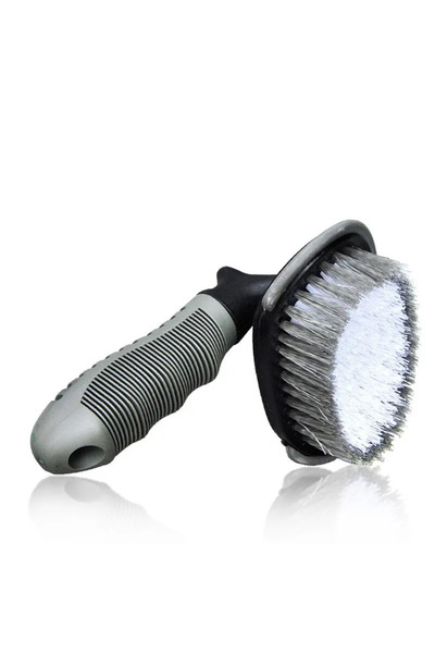 Choice Black color Portable Car Wheel Brush with Steel Ring T-shaped Tire Cle...