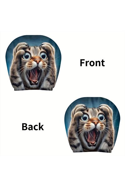 Choice غطاء مسند رأس السيارة قابل للتنفس قطة صغيرة مدهشة (قطعتان)، قطع غيار د...