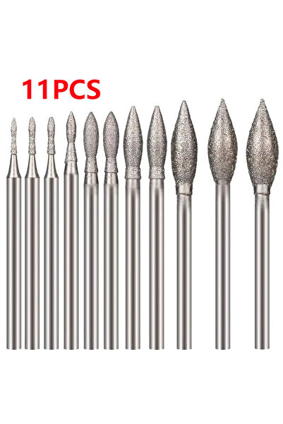 Choice Diamond Grinding Burr, Olive Shape Stone Carving Bits For Rotary Tool ...