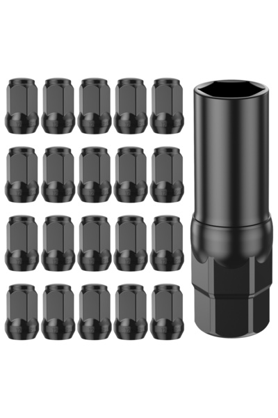 Choice1 black 20Pcs Car 12mm Wheel Lug Nut Bolt Cover Steel Black Thread Whee...