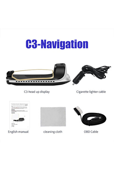 Choice نظام ملاحة GPS + نظام OBD، شاشة عرض رأسية C3 HUD، عداد سرعة إلكتروني ل...